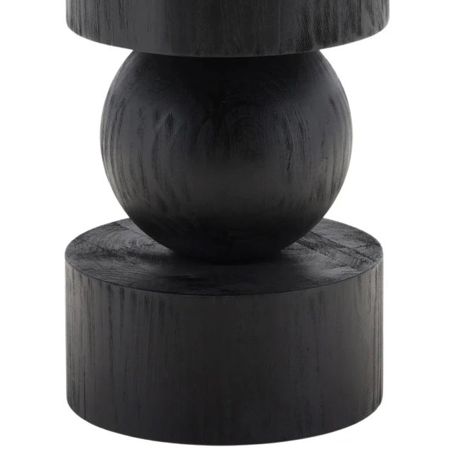 Modern Black Stack Pedestal Dining Table For Sale - Image 4 of 8