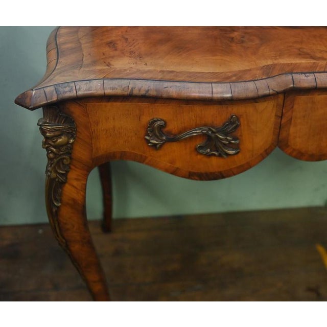 Wood Antique English Burr Walnut Bonheur du Jour Writing Desk, 1860 For Sale - Image 7 of 14