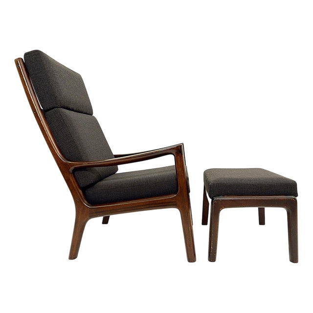 Set of Senator Hijack Lounge Chair and Ottoman by Ole Wanscher for Cado, 1960s For Sale