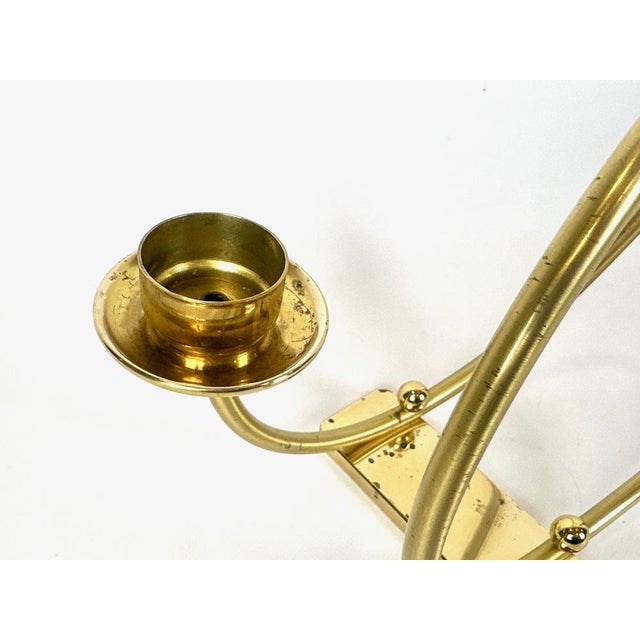 1980s German Postmodern Brass Candleholder, 1980s For Sale - Image 5 of 11