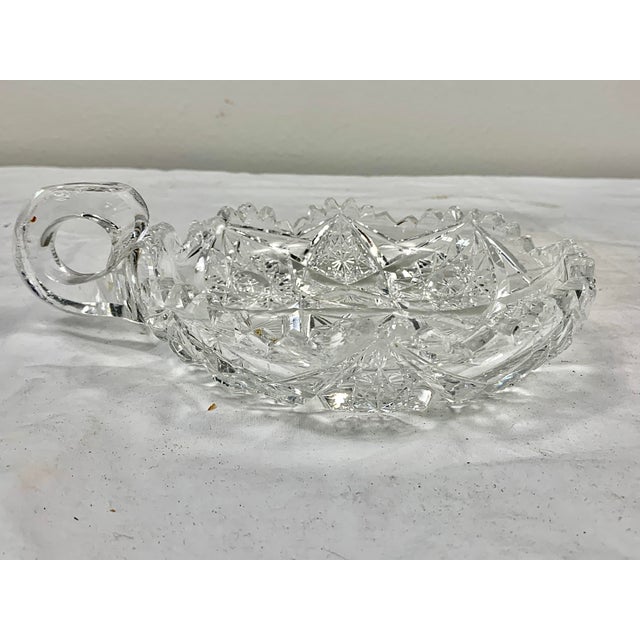 Vintage Cut Glass Handled Dish For Sale - Image 13 of 13
