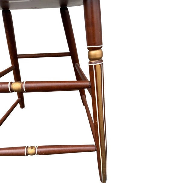 Vintage Amish Hand-Painted Folk Art Wooden Chairs – Set of 2, Country Style For Sale - Image 11 of 18