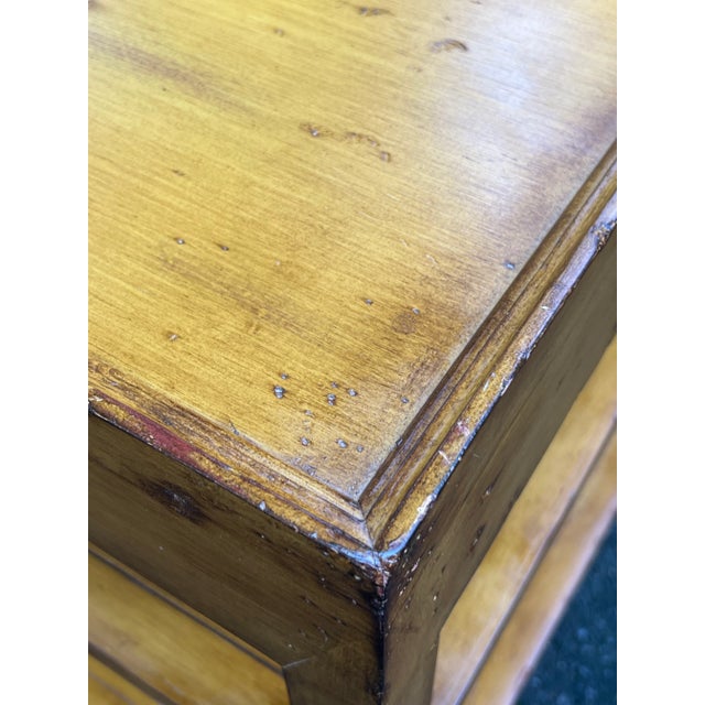 Brown Contemporary Rustic Tiered End Table on Casters For Sale - Image 8 of 10