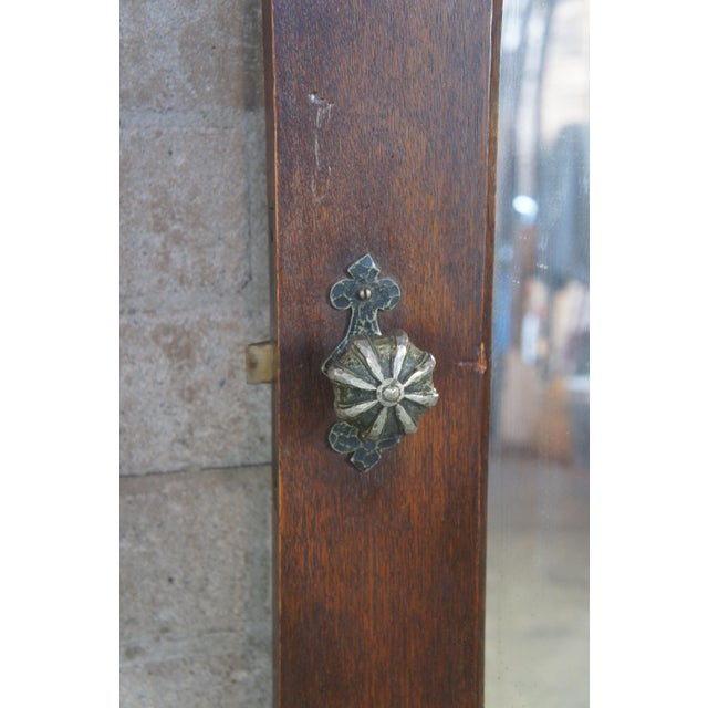Early 20th C. Reclaimed Spanish Revival Oak Mirrored Bedroom Closet Door For Sale - Image 11 of 13