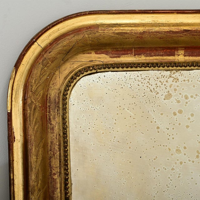 Gold French 19th Century Gold Gilt Louis Philippe Mirror For Sale - Image 8 of 10