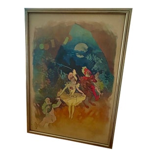 Jules Cheret Color Lithograph 1900 From the Musee Grevin Paris France For Sale