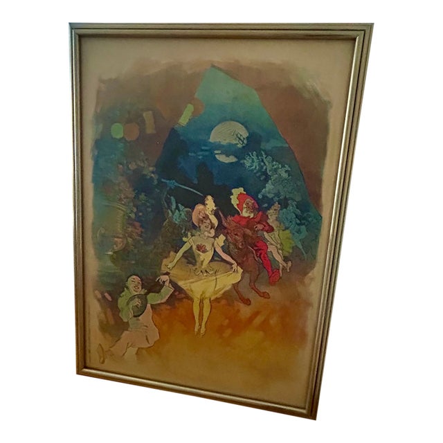 Jules Cheret Color Lithograph 1900 From the Musee Grevin Paris France For Sale