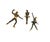 Vintage, Set of 3, MCM Black & Gold Bronze Ballerina Man Women Dancing, Wall Art, Home Decor, 10" For Sale In Orlando - Image 6 of 10