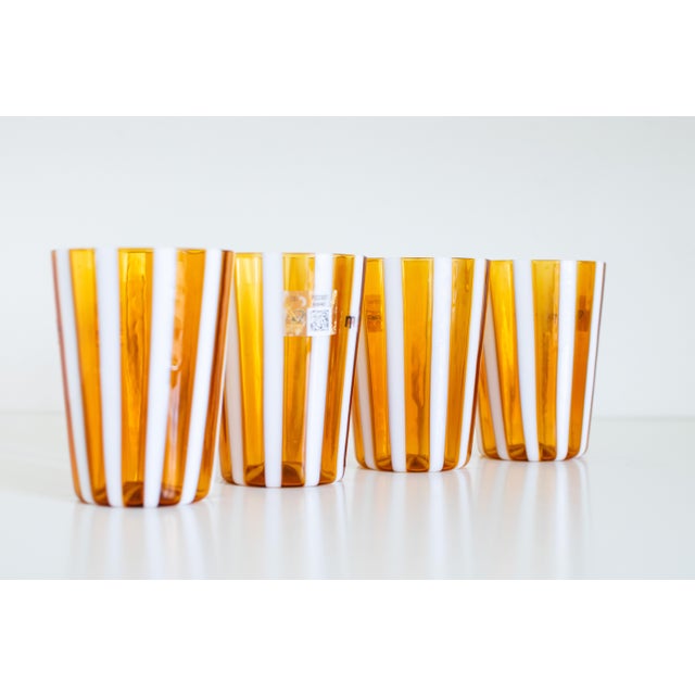 Murano Drinking Glasses by Mariana Iskra for F.Lli Moretti, 2000s, Set of 4 For Sale - Image 9 of 9