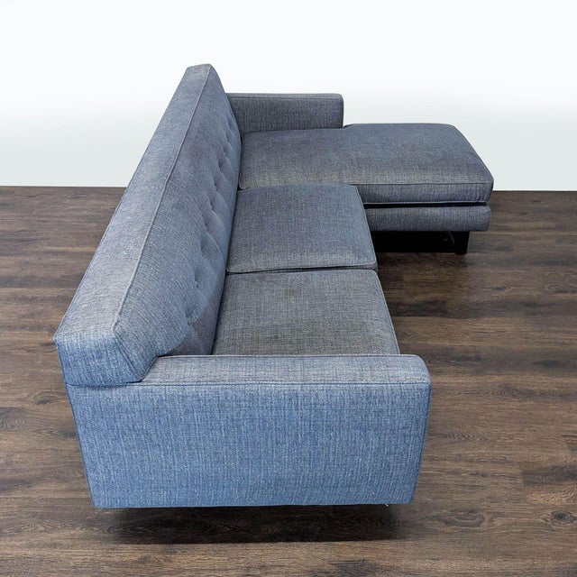 Room & Board Andre Reversible Chaise Sectional in Grey Fabric For Sale In San Francisco - Image 6 of 14