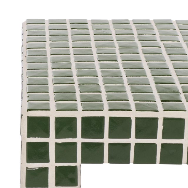 Spritely Home Hotaru Tile Accent Table in Dark Green For Sale - Image 4 of 7