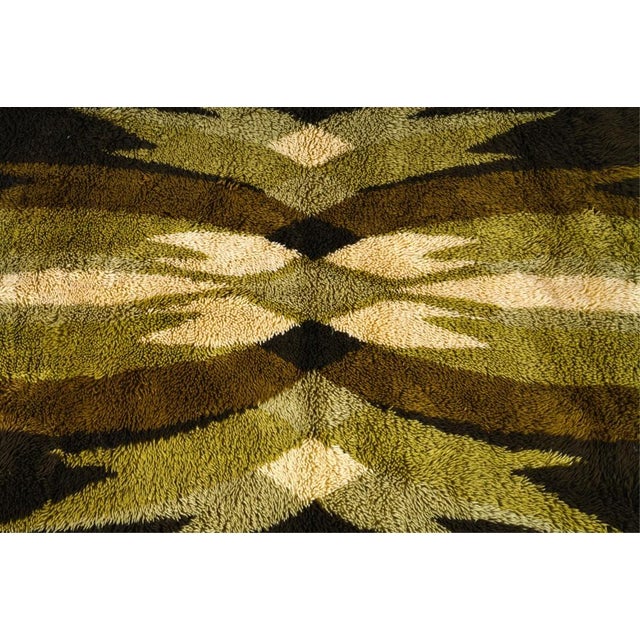 Mid-Century Modern Mid 20th Century Abstract Organic Modern Rya Wall Tapestry For Sale - Image 3 of 11
