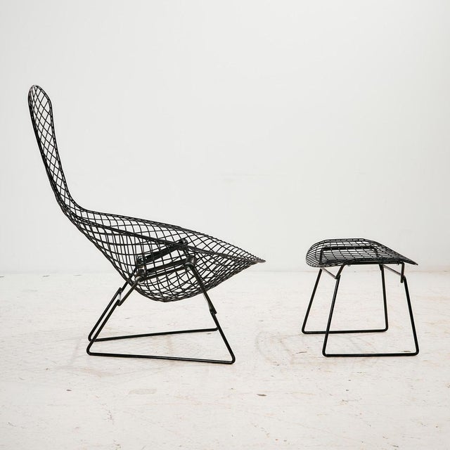 Set of Bird Chair and Ottoman by Harry Bertoia for Knoll For Sale - Image 3 of 18