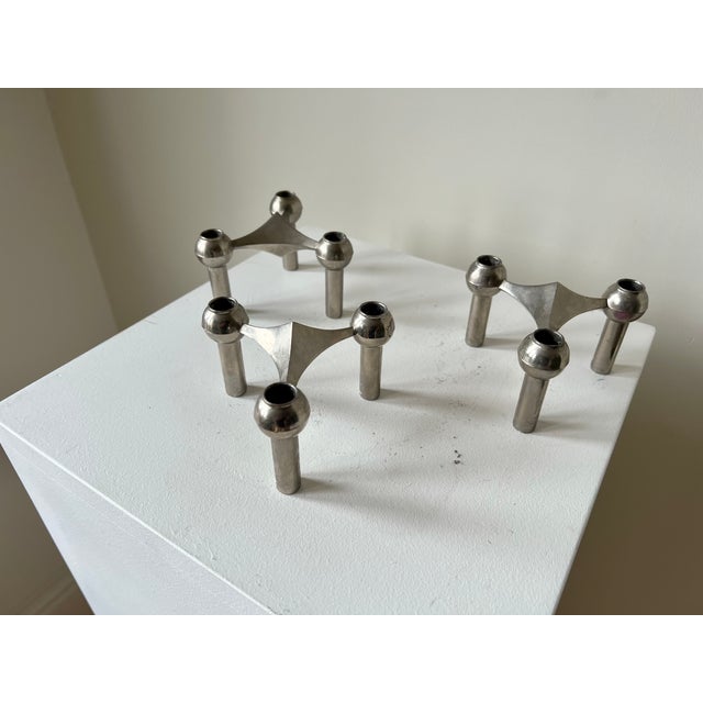 Mid-Century Modular Candleholders by Stoff Nagel. Germany, 1960s, Set of 3 For Sale - Image 4 of 8