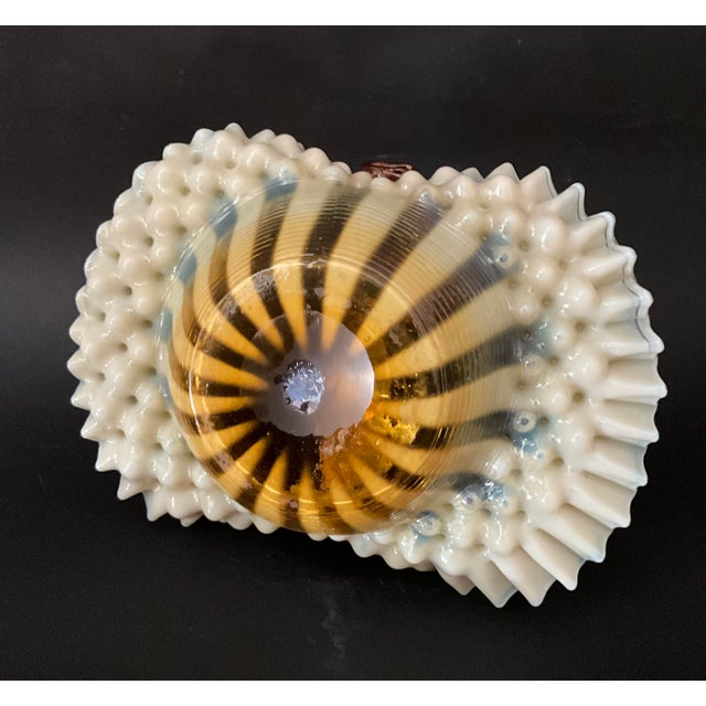 Brown Vintage Murano Art Glass Basket with Opaline Bowl and Pink Twisted Handle, Italy, 1960s For Sale - Image 8 of 9