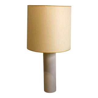 Vintage Mid-Century Modern Nessen Tubular Ceramic White Table Lamp For Sale