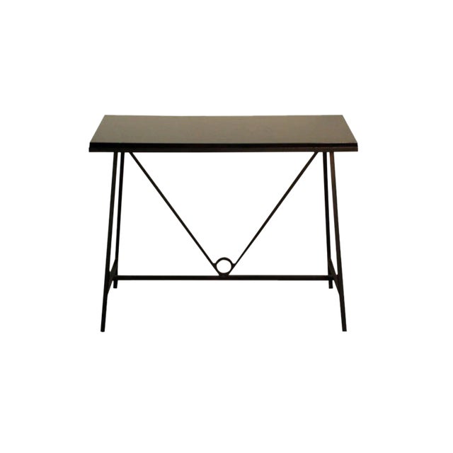 The "Trapeze" Wrought Iron and Lacquer Console For Sale