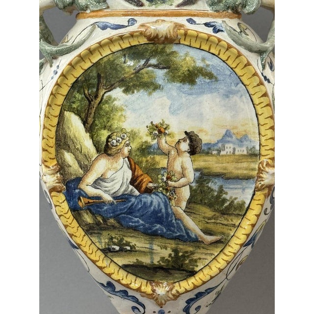 Amphora in Maiolica Ceramic, 1800s For Sale - Image 9 of 15