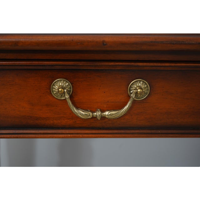 Theodore Alexander Leather Top 2 Drawer Console Table For Sale - Image 9 of 12