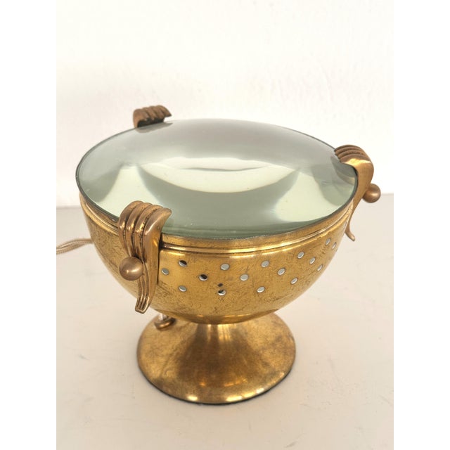 Vintage Italian Brass and Glass Table Lamp from Fontana Arte, 1950s For Sale - Image 12 of 18