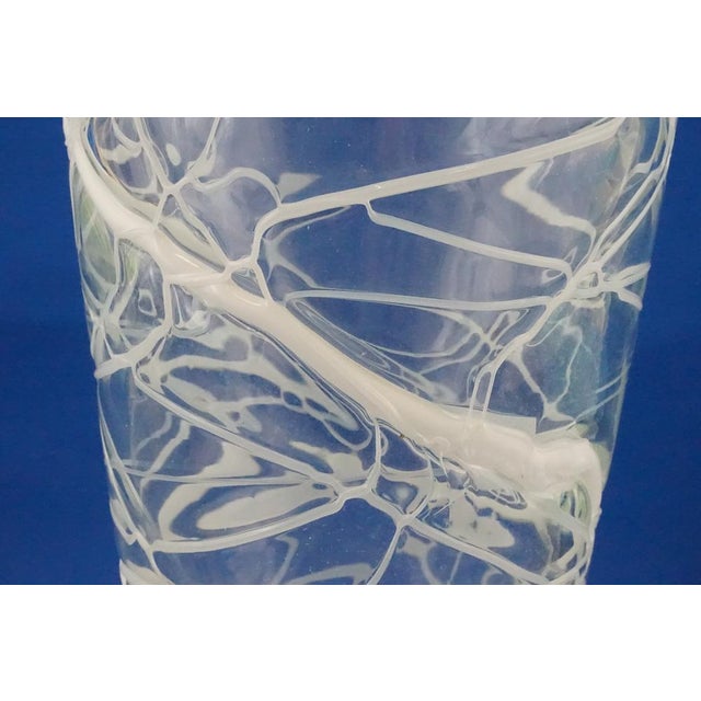 Murano Glass Vase in White Glass Paste Lattice, 1940s For Sale - Image 9 of 18