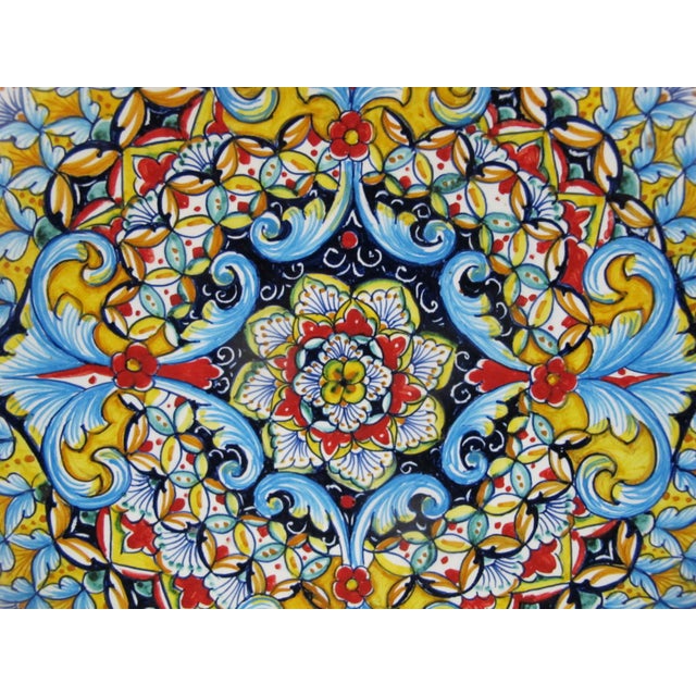 Bright and so lovely Deruta Italian majolica plate by artisan Gialletti Giulio. Could be used as a serving dish or placed...