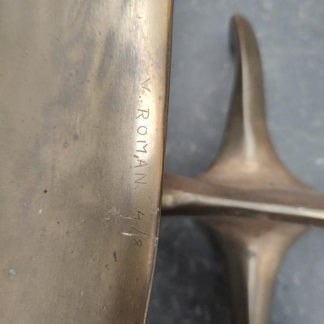 Rare Sculptural Bronze Coffee Table by Victor Roman, Signed + Numbered, 1970s For Sale - Image 10 of 10