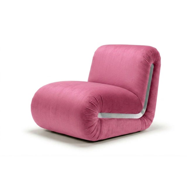 Textile Frenesí Lounge Chair in Brown Velvet from Moanne For Sale - Image 7 of 8