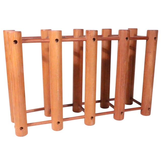 Mid 20th Century Danish Modern Architectural Teak Wine Rack Four Bottles For Sale In New York - Image 6 of 9