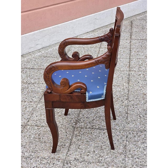 Empire Armchair in Carved Mahogany, 1820 For Sale - Image 9 of 10