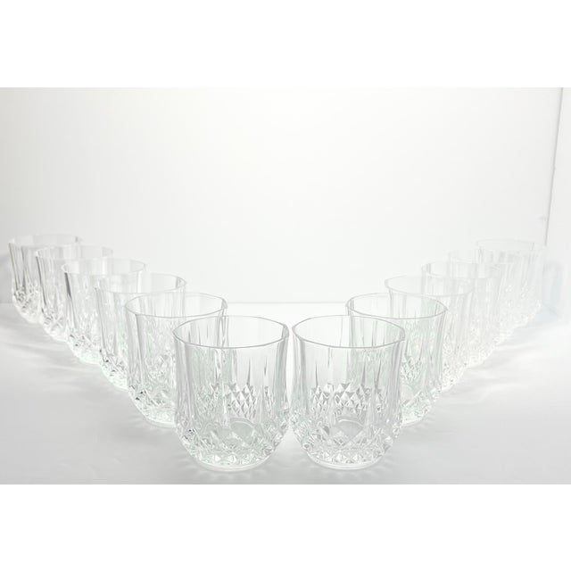 Contemporary 1990s Cristal D’Arques “Longchamp” Crystal Old Fashioned Tumbler Glasses - Set of 12 For Sale - Image 3 of 5