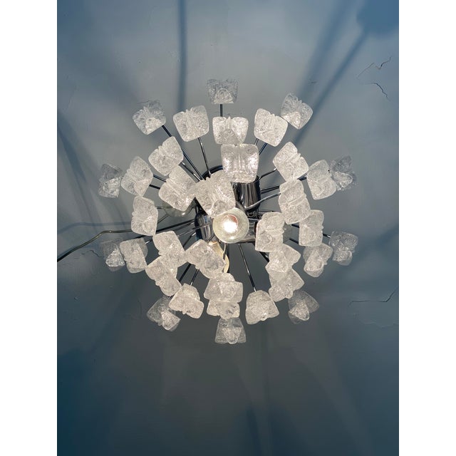 Metal Contemporary Leafes Murano Glass Chandelier in Vintage Style For Sale - Image 7 of 13