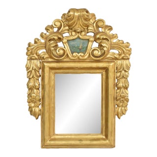 1910s Giltwood Mirror With a Boat Painted For Sale