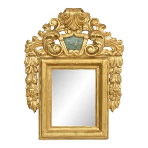 1910s Giltwood Mirror With a Boat Painted