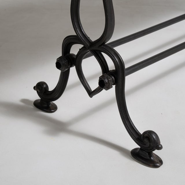 Brown Cast Iron Bistro Table, Antique, France, Early 20th Century For Sale - Image 8 of 14