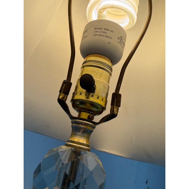 Vintage Cut Glass Table Lamp For Sale - Image 10 of 12