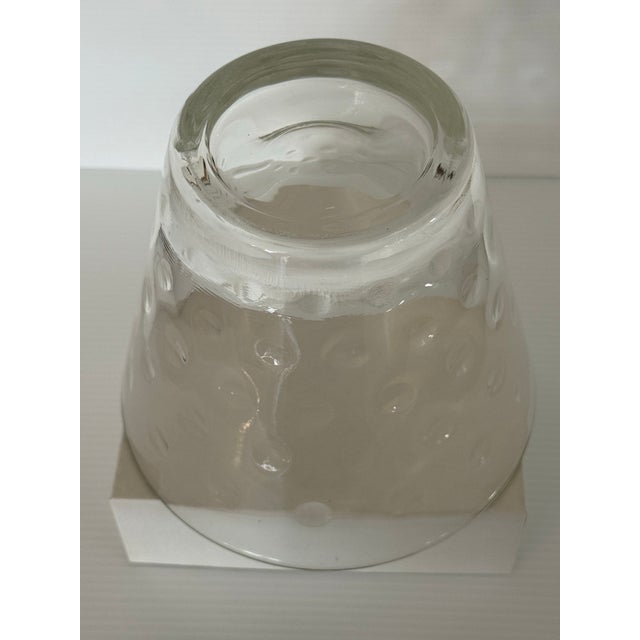 Mid 20th Century Hand-Blown Clear Art Glass Optic Bubble Bowl / Ice Bucket Style Cooler 5”t X 6”d For Sale - Image 10 of 12