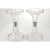 A pair of large sparkling glass Victorian era shelf risers, hat stands or candlesticks with fluted bell bodies and feet...