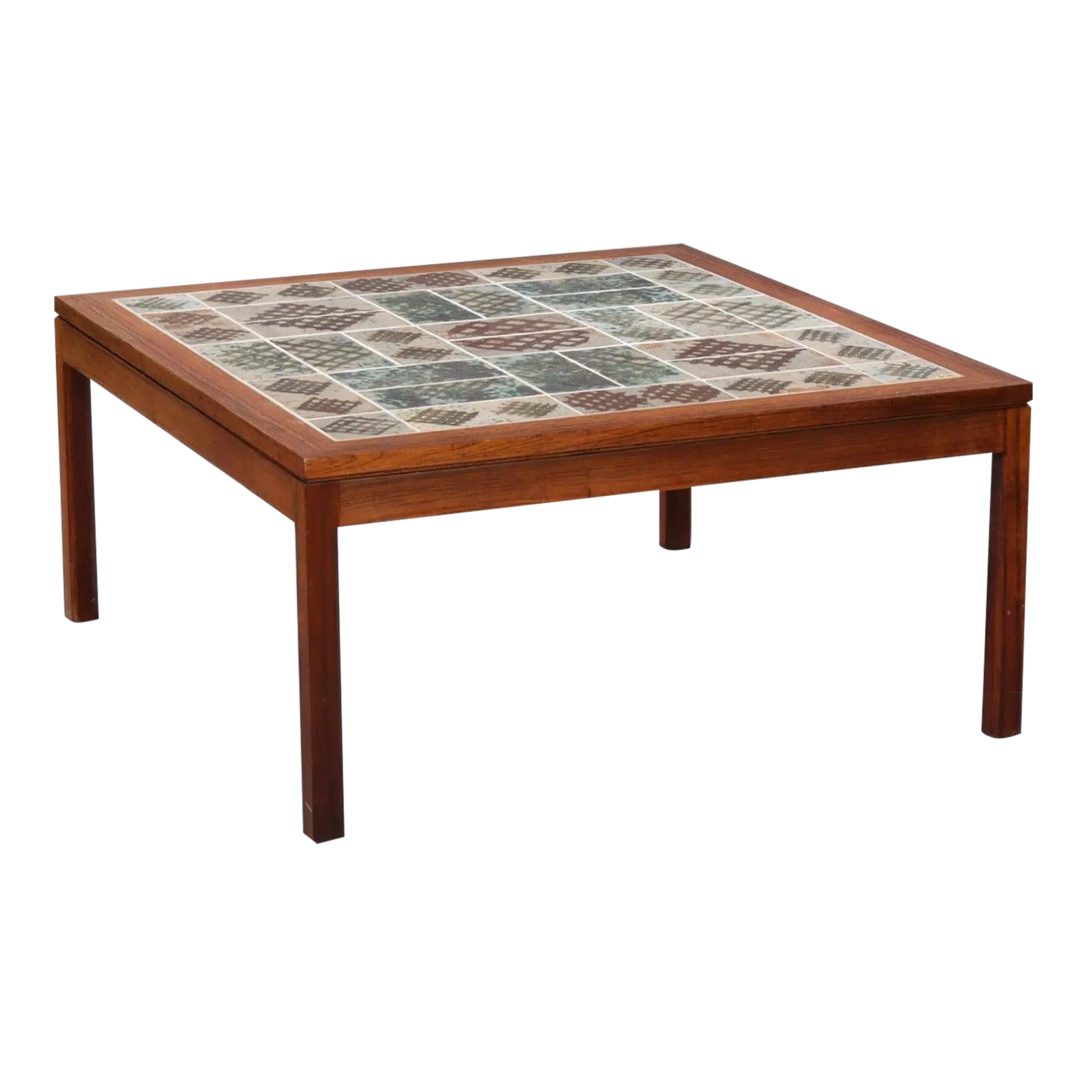Mid 20th Century Square Tue Poulsen Ceramic Art Tile Coffee Table