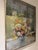 Textile Large 49" Mid-Century Modern Floral Still Life Oil Painting by Ilona Wellman For Sale - Image 7 of 12