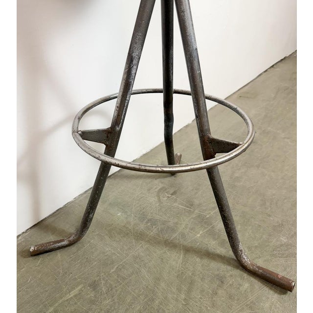 Industrial Grey Workshop Stool, 1960s For Sale - Image 9 of 18