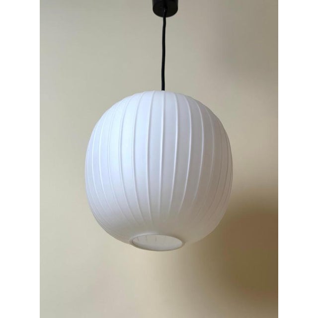 Opal Glass Bologna Pendant Light attributed to Aloys Gangkofner for Peill & Putzler, 1950 For Sale - Image 3 of 17