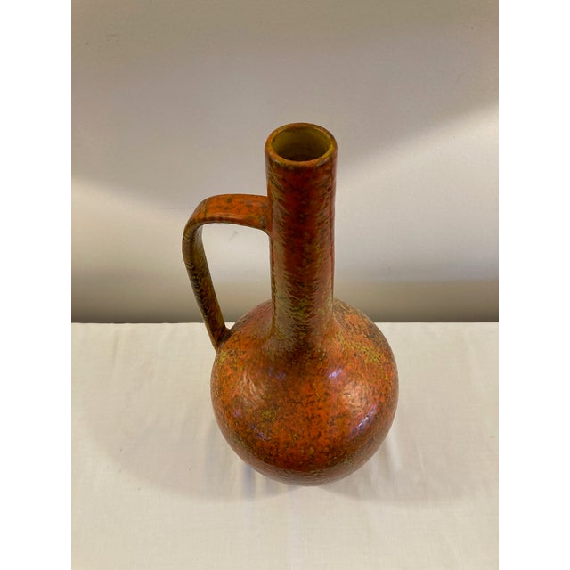 Mid Century West German Volcano Orange Jug For Sale In Detroit - Image 6 of 7