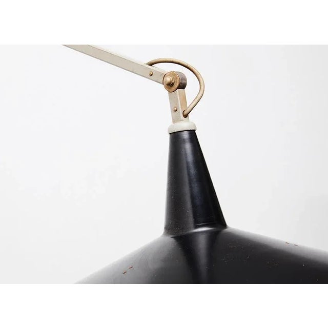 Black Model 4050 Panama Wall Lamp by Wim Rietveld for Gispen, 1955 For Sale - Image 8 of 10