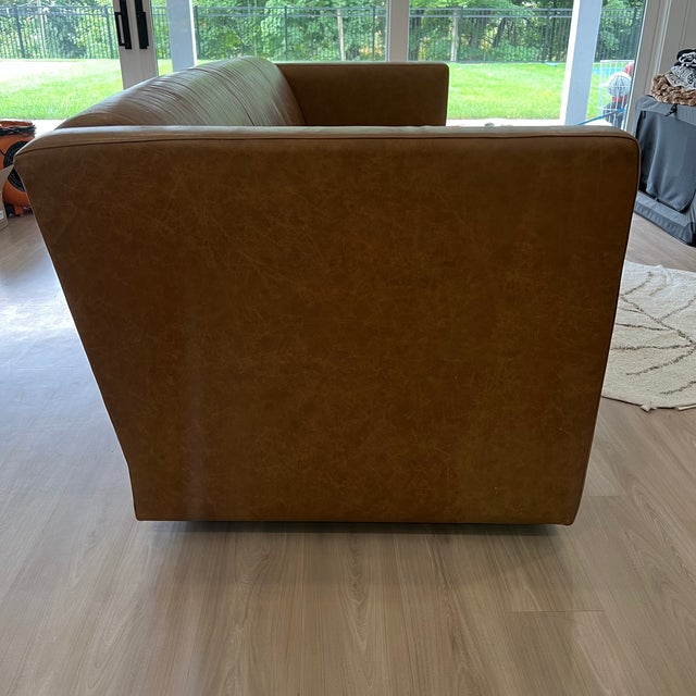 Tuxedo Style Custom Handmade Leather Sofa For Sale - Image 12 of 15