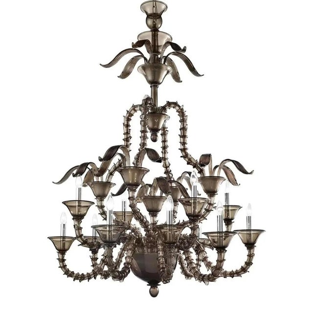 Handcrafted Modern Fumé Murano Glass Chandelier by Simoeng For Sale - Image 6 of 8