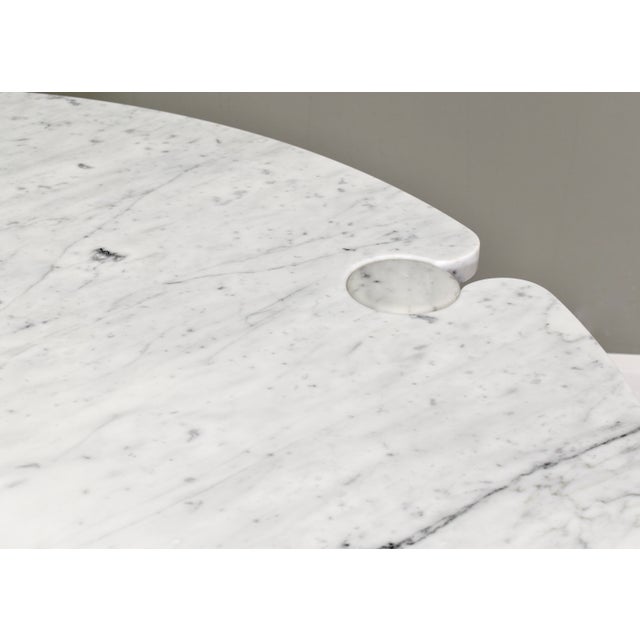 Carrara Marble Eros Round Dining Table by Angelo Mangiarotti for Skipper, Italy, 1970s For Sale - Image 9 of 10