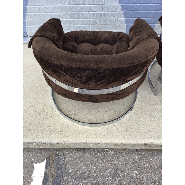 Milo Baughman Style Tub Lounge Chairs, Pair, Circa 1970s For Sale In Denver - Image 6 of 12
