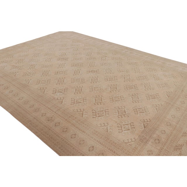 Rug & Kilim Vintage Ersari Rug in Pink With Beige-Brown Geometric Patterns, From Rug & Kilim For Sale - Image 4 of 7