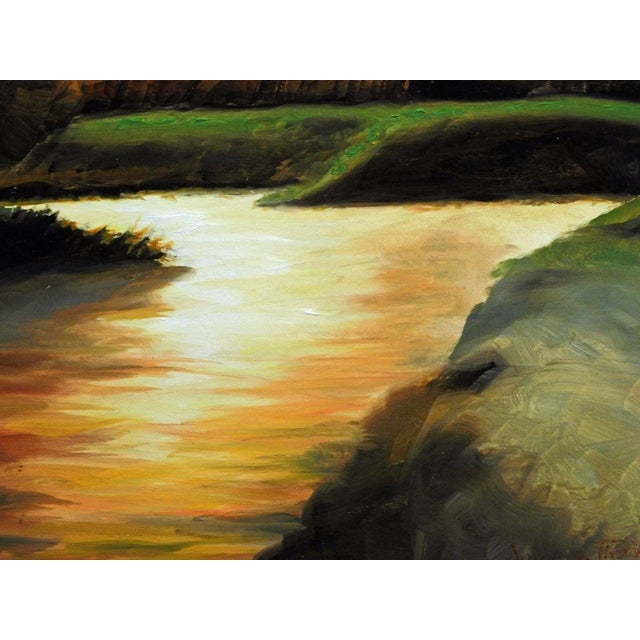 2000 - 2009 James Thorpe Dusk Hand Signed Acrylic Landscape For Sale - Image 5 of 6